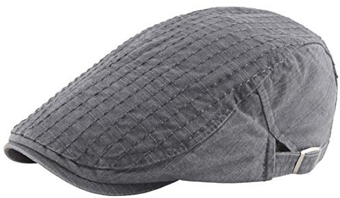 Kuyou Flatcap Gatsby Ivy Cap Schiebermütze Schirmmütze Irish Hunting Hut (Grau)