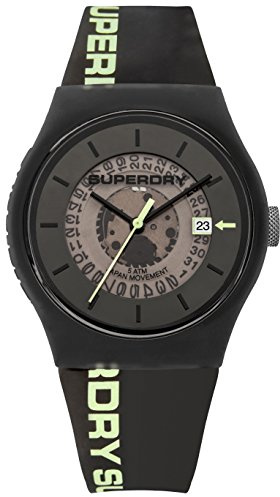 Superdry Unisex Erwachsene Analog Quarz Uhr mit Silikon Armband SYGSYG168B