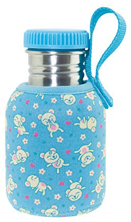 Laken Botella de Acero Inoxidable con Tapón de Rosca y Boca Ancha + Fundas Neopreno 0,35L Azul