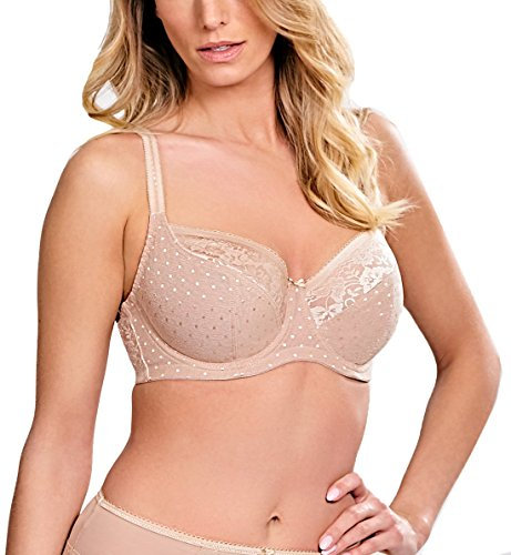 Panache Women's Olivia Balconette Bra, Semi-Sheer, Honey, 30J US