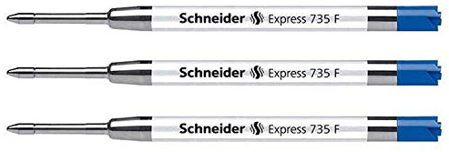 Schneider 3 Stück Kugelschreibermine für Express 735 pte Fine F blau