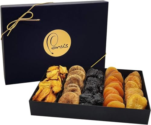 Persis Premium Dried Fruits Assorted Gift Box - Healthy Gourmet Snack Box -Luxuary Vegeterian Gift for Vegans and Fruit Lovers - A Selection of Figs Prunes Apricots Mango and Pear