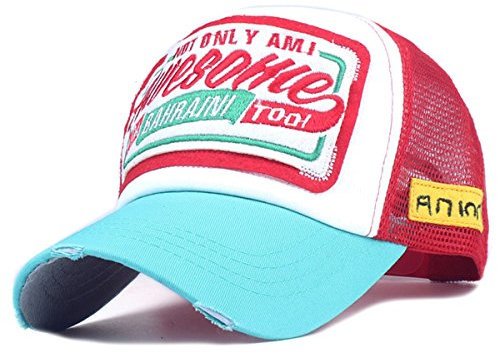 Trucker Mesh Baseballcap Awesome Distressed Snapback Vintage Used Look Retro Sommer Oldschool Kappe Mütze Cap Schirmmütze Basecap (hellblau)