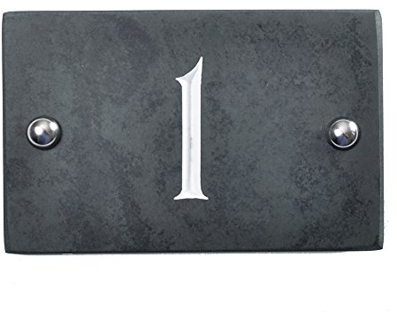 slate engraved house number 1