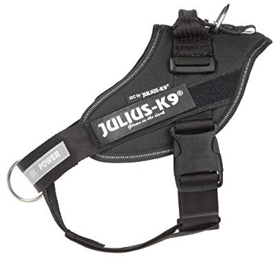 Julius-K9, IDC Powerharness, Dog Harness with Front Control Y-Belt, Size: M/0, Black