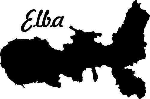 Werbetechnik Sotirios Papoutsis 2X Auto Aufkleber Car Sticker ELBA Insel Italien (ca. 11 cm) konturgeschnitten (Silber)