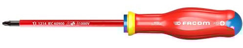 Facom ATD2X125VE TOURNEVIS PROTWIST® INOX isolé 1000 Volts pour vis cruciformes POZIDRIV® - lame ronde gainée