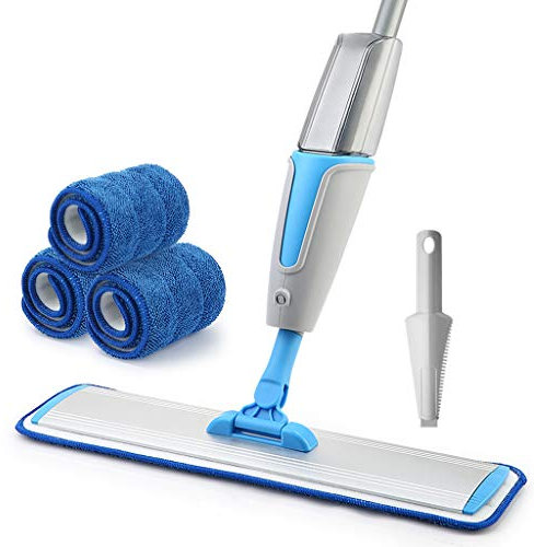 QMMD Balai Lave Sol de Nettoyage, Spray de Balai Rotatif à 360 Degrés - Spray Mop avec Bouteille Rechargeable - pour Marbre