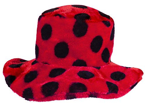 Boland 36051 - Hut Marienkäfer, Rot-Schwarz, Plüschhut, Punkte, Glückskäfer, Käfer, Kostüm, Karneval, Mottoparty
