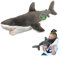 EcoBuddiez - Große Weiße Haifisch von Deluxebase. Großes 56cm weiches Plüschtier aus recycelten Plastikflaschen. Umweltfreundliches kuscheliges Geschenk für Kinder und süß Stofftier für Kleinkinder.