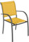 Hespéride - Fauteuil de Jardin Empilable Piazza Jaune Moutarde et Graphite - 56 X 65 X 88 cm - Aluminium Anti-Rouille - Mobilier d'Extérieur Terrasse