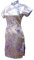 Robe courte chinoise courte Qipao élégante pour femme avec col mandarine Cheongsam - Violet - S