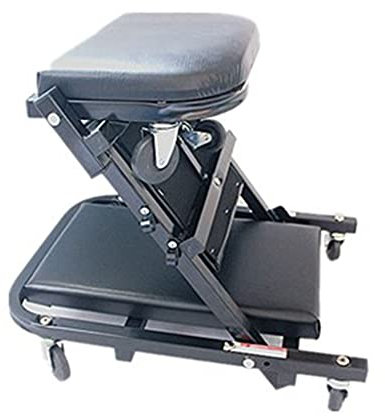 ARCH 2-in-1-Faltmechanikauto-Rollbrett Werkstatt, 40-Zoll-Hochleistungs-Cabriolet-Hocker-Raupenbrett Mit 6 Drehbaren Rädern, Werkstatthocker Für Auto-Reparaturladen (Color : Black)