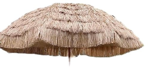 XRDSHY Strohschirme Hawaii Sonnenschirm Runder Sonnenschirm Aus Stroh Sonnenschirm Outdoor Decor Garten Sonnenschirm,Natural-1.8 m