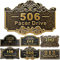 Plaque d'adresse de maison personnalisée 12 Chiffres coulés pour l'extérieur Plaque Plaque d'adresse vintage pour boîte aux lettres Porte Salle Murale Classique Extérieur Laiton Antique