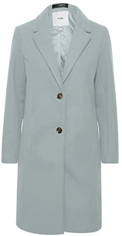 ICHI IHJANNET JA4 Damen Steppmantel Wintermantel Winterjacke Kurzmantel mit Reverskragen und Knöpfen, Größe:40, Farbe:Abyss (164404)