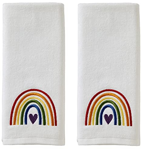 SKL Home Hand Towel Set, Cotton, Pride Rainbow, 25 x 16