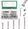 Keadic 121 Pcs Nuts and Bolts Assorted Set, M6 x 35/45/55/65/75mm Socket Cap Bolts Barrel Nuts Kit with Hex Key, Silver Screws Stud Posts Kit, Fastener Set for Bed Chair Table Cabinet