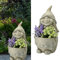 Cepewa Pflanztopf Gartenzwerg Frau │ H35,5cm Steintopf Magnesia grau │ Blumentopf Übertopf Zwerg Topf (1 x Pflanztopf Zwerg Frau)