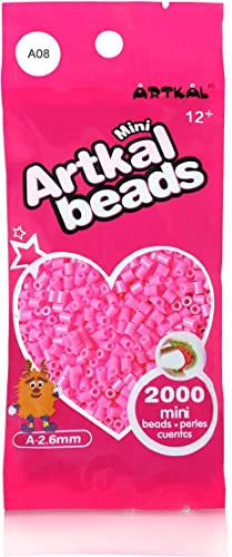 Artkal® MINI A Soft 2,6 mm Bügelperlen Beads / 2000 Stück / A08 HOT PINK Steckperlen