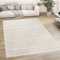 Paco Home Outdoor Teppich wetterfest & langlebig Moderne Boho-Designs mit 3D-Effekt Skandi-Look UV-beständig & robust für Balkon, Garten, Wohnzimmer & Küche, Grösse:120 cm Rund, Farbe:Creme
