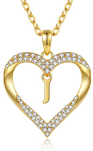 CDE Kette Damen 18K 925 Sterling Silber Halskette Geschenk für Sie Initiale Herz Anhänger Buchstabenkette für Damen A-Z Kette Valentinstag Weihnachten Schmuck Frauen Freundin Teenager