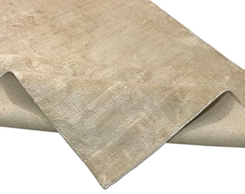 Orientteppich 170X240 cm Beige Teppich Handgewebt Viskose Handarbeit Einfarbig