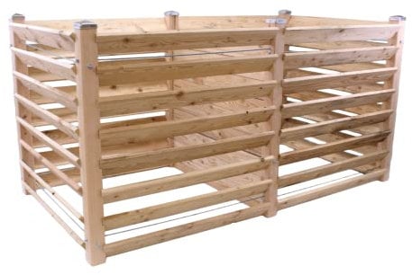 Moderner Komposter Duo ca. 100x193 cm Höhe 100 cm aus Lärchenholz Massivholz Steckkomposter Kompostsilo Holz Stecksystem