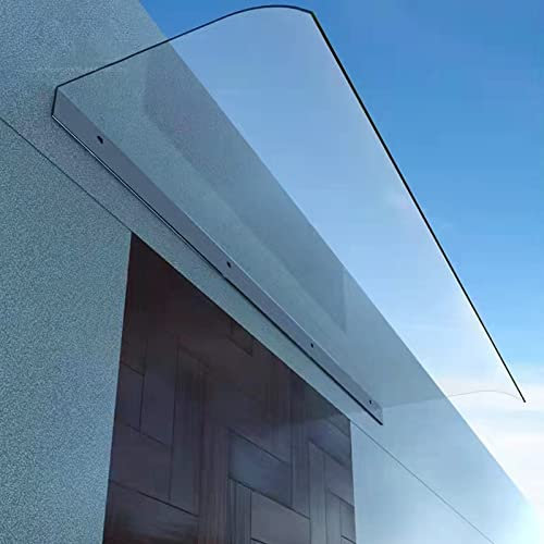 Pensilina Tettoia per Porta o Finestra,Pensilina per Copertura d'Ingresso,Tettoia in Policarbonato,Veranda Pensilina Copriporta Curva,Pensilina da Esterno,per Villa Eaves (50x120cm/20x47)