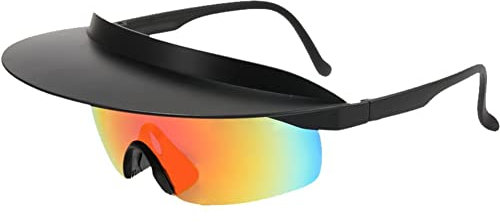 Wudaizhi Cycling Glasses One-piece Visor Sunglasses with Brim Outdoor Oversized Sunglasses Fashion Sport Eyewear for Outdoor