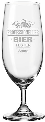Leonardo Bierglas mit Gravur - Professioneller Biertester - Personalisiert mit Namen - Biertulpe als Geschenk - Geschenkidee für Männer zum Geburtstag - Geschenke für Papa zum Vatertag - 280 ml