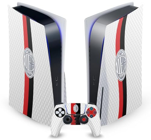 Head Case Designs Licenza Ufficiale AC Milan Away Kit per Stemma 2023/24 Vinile Frontalino Sticker Gaming Pelle Adesivo Compatibile con Sony Playstation 5 PS5 Disc Console & DualSense Controller