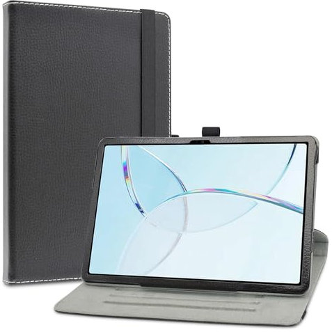 LiuShan Rotary Funda para DOOGEE T10E,Folio Soporte PU Cuero con Funda Caso para DOOGEE T10E /Blackview Tab 80 /Blackview Tab 10 WiFi/OSCAL Pad 7 Tablet 10 Pulgadas Android Tablet,Negro
