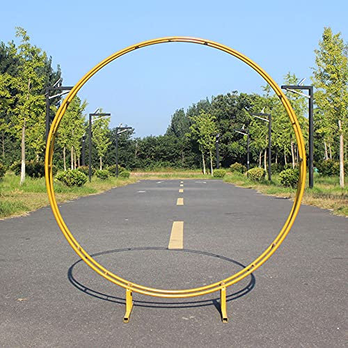 MOooy Runder Metall-Gartenbogen, Gartenlaube, Pergola-Bogen, Outdoor-Hochzeitsbogen, Party-Dekoration, mit Stützbeinen, Blumenständer (Gold, 1,2 m/47 Zoll)