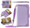 MBSLFY Handyhülle für LG K50/Q60 Hülle, PU Leder Schutzhülle mit 9 Kartenfach, Flip Case Klappbar Stoßfeste Hülle für LG K50/Q60, Lila