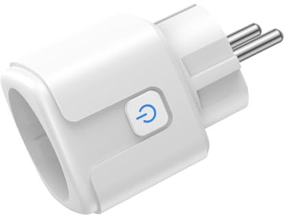 Enchufe Inteligente WiFi, Enchufe Wifi Medidor Consumo 16A 3680W, Tomada Inteligente Programable con Monitor de Consumo y Control Remoto por APP&Voz, Compatible con Alexa y Google Home