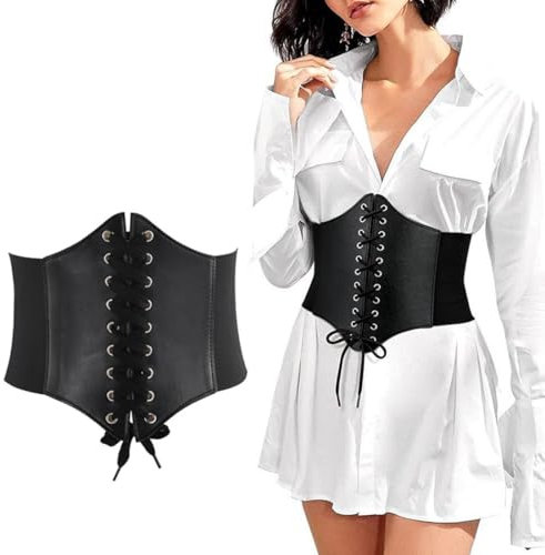 EIHI Elegante Corsé para Mujer, Corsé Que Ajusta La Cintura, Corsé para Mujer, Cinturón Ancho De Cintura Alta, Cinturón Corsé, Cinturón Modelador del Cuerpo, Cinturón Corsé Elástico, Negro, 1 Pieza