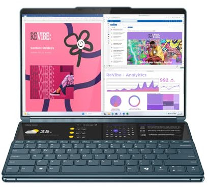 Lenovo Yoga Book 9 13IMU9 Laptop | Dual 13.3 2.8K OLED Display HDR Displays | Intel Ultra 7 155U | 32GB LPDDR5x 7467MHz RAM | 1TB M.2 NVMe PCIe SSD | Windows 11 | Pen + Mouse + Folio Stand Included