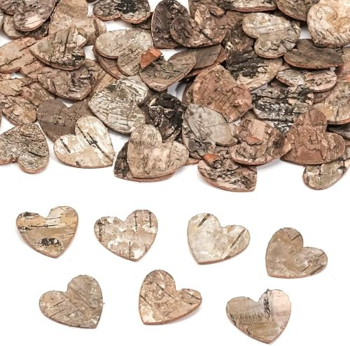 HERZONE 70pcs Streudeko holz Herze 4cm für Hochzeit & Party aus Birkenholz - Zubehör für DIY-Projekte - Naturholzscheibchen zum Basteln (herz 4cm)