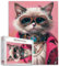 Lustige Tiere Puzzles für Erwachsene 1000 Stück Rosa Katze Brille Schmuck Halskette Kunst DIY Puzzles Heimdekoration,Geburtstagsgeschenke,Multicolor Familie Puzzle Dekoration,Perfekt für Spiele Abende