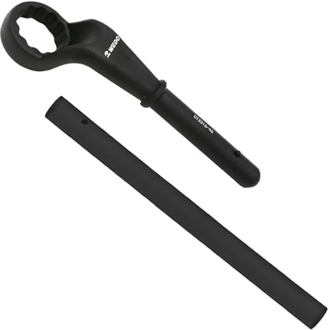 WEDO Ringschlüssel- und Verlängerungsstangen-Set, 24 mm, 75-Grad-Ringschlüssel, Länge 180 mm, Verlängerungsstangenlänge 460 mm, 40CRV, einmalig gestanzt, hohe Festigkeit, Verschleißfestigkeit,