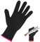 Dimeho Professionelle Hitzebeständige Handschuhe zum Haarstyling, 1 Stück Hitzeblockierende Handschuhe, Wiederverwendbare Haarfärbemittel Hitzeschutzhandschuhe für Glätteisen und Lockenstab(rosa Rand)