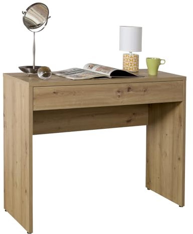 Composad | Bureau de la Ligne Espresso avec 1 tiroir, Bureau élégant et Moderne, pour PC, Console d'entrée, (LxHxP) 100 x 81,4 x 40,5 cm, Couleur chêne chêne mielato, fabriqué en Italie