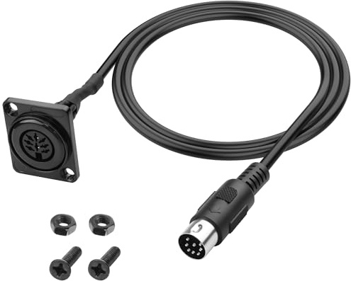MEIRIYFA MIDI DIN 8 Pin MIDI Verlängerungskabel, D-Typ MIDI DIN 8 Pin Stecker auf Buchse Adapter Panel Mount Audio Kabel für Bang Olufsen PowerLink MK2-83CM