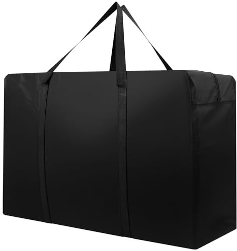 Cozary Aufbewahrungstasche, 600D Oxford Heavy-Duty Umzugstaschen mit Handgriff, Wasserdichte Tragetasche für Kleidung, Decken, 72 x 43 x 28 CM, Schwarz (87L)