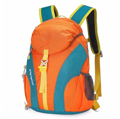 PORRASSO Wanderrucksack Wasserdichter Rucksack 25L Leichter Reiserucksack Daypack Hiking Backpack für Damen Herren Trekking Radfahren Klettern Reisen Sport Orange