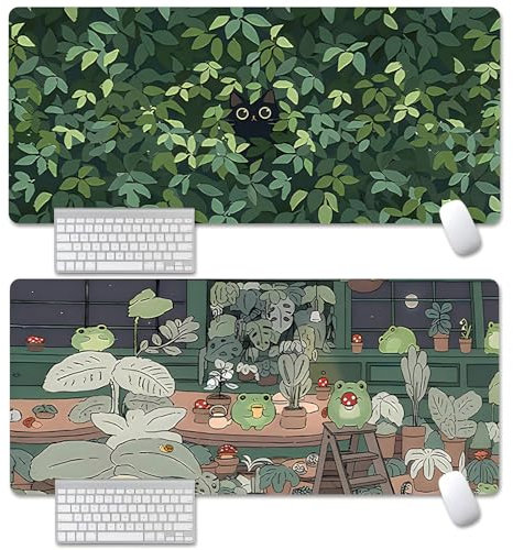 Epunk Large 80 x 30cm Gaming Mouse Pad, Non-Slip Rubber Desk Mat, Keyboard Pad for Office & Home, Green