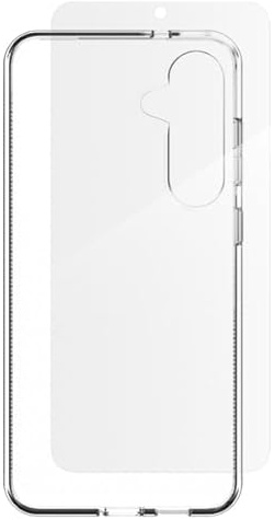 ZAGG Luxe & Glass 360 Graphene-Reinforced Case with Tempered Glass Screen Protector for Samsung Galaxy S25 [6.2-Inch], Wireless Charger Compatible, Shockproof Phone Back Cover (Transparent)