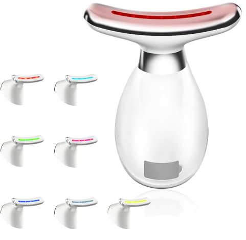Appareil Massage Facial, Appareil Beauté Anti Rides Visage Cou, 7 couleurs 3 modes 42 ° Vibration à haute fréquence Gua Sha Électrique Appareil de Massage pour Soins Peau, Raffermissement