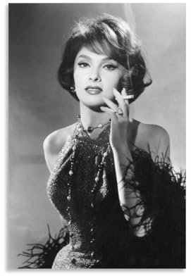 YOUMAN Gina Lollobrigida Italienisches Schauspieler-Poster, Leinwand, Wandkunst, Poster, dekorativ, moderner Druck, Bild, Kunstwerke, Poster, 20 x 30 cm